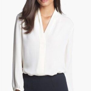 Theory White Blouse Top